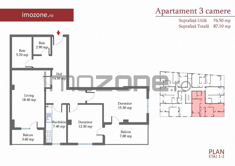 Pacii, 3 Camere,  86 mp, decomandat, 2 balc., zona de case, Militari-Margelelor